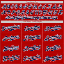 Load image into Gallery viewer, Custom Red Navy-White Authentic Baseball Jersey