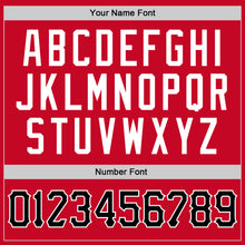 Load image into Gallery viewer, Custom Red Black-White Round Neck Rib-Knit Basketball Jersey