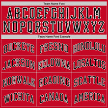 Load image into Gallery viewer, Custom Red Black-White Round Neck Rib-Knit Basketball Jersey