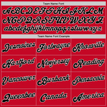 Load image into Gallery viewer, Custom Red White-Black Round Neck Rib-Knit Basketball Jersey