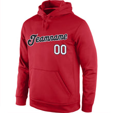 Load image into Gallery viewer, Custom Stitched Red Black-White Sports Pullover Sweatshirt Hoodie