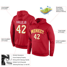 Load image into Gallery viewer, Custom Stitched Red White-Gold Sports Pullover Sweatshirt Hoodie