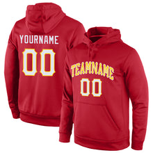 Load image into Gallery viewer, Custom Stitched Red White-Gold Sports Pullover Sweatshirt Hoodie