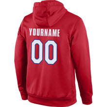 Load image into Gallery viewer, Custom Stitched Red White-Royal Sports Pullover Sweatshirt Hoodie