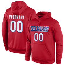 Load image into Gallery viewer, Custom Stitched Red White-Royal Sports Pullover Sweatshirt Hoodie