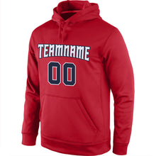 Load image into Gallery viewer, Custom Stitched Red Navy-White Sports Pullover Sweatshirt Hoodie