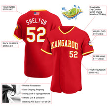 Load image into Gallery viewer, Custom Red White-Gold Authentic American Flag Fashion Baseball Jersey
