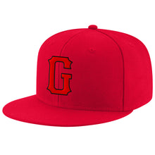Load image into Gallery viewer, Custom Red Red-Black Stitched Adjustable Snapback Hat