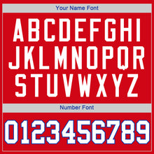 Load image into Gallery viewer, Custom Red White-Royal Authentic Throwback Rib-Knit Baseball Jersey Shirt