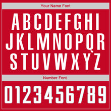 Load image into Gallery viewer, Custom Red White-Gray Authentic Throwback Rib-Knit Baseball Jersey Shirt