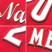 Load image into Gallery viewer, Custom Red White-Gray Authentic Throwback Rib-Knit Baseball Jersey Shirt