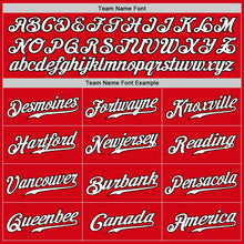 Load image into Gallery viewer, Custom Red White-Black Authentic Throwback Rib-Knit Baseball Jersey Shirt