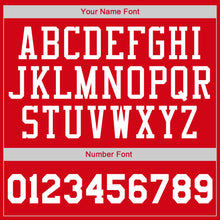 Load image into Gallery viewer, Custom Red White-Gold Authentic Throwback Rib-Knit Baseball Jersey Shirt