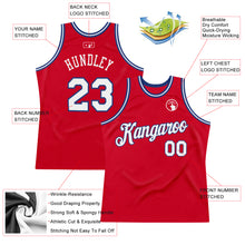 Load image into Gallery viewer, Custom Red White-Royal Authentic Throwback Basketball Jersey