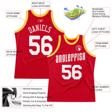 Load image into Gallery viewer, Custom Red White-Gold Authentic Throwback Basketball Jersey