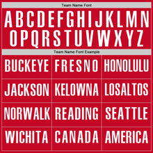 Load image into Gallery viewer, Custom Red White-Black Authentic Throwback Basketball Jersey
