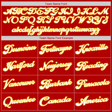 Load image into Gallery viewer, Custom Red Gold-White Authentic Throwback Basketball Jersey