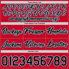 Load image into Gallery viewer, Custom Red Black-Light Blue Authentic Throwback Basketball Shorts