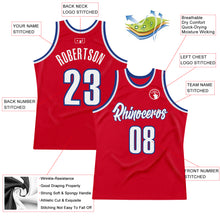 Load image into Gallery viewer, Custom Red White-Royal Authentic Throwback Basketball Jersey