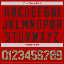 Load image into Gallery viewer, Custom Red Camo-Black Authentic Throwback Basketball Jersey