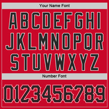 Load image into Gallery viewer, Custom Red Black-White Authentic Throwback Basketball Jersey