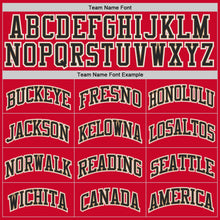 Load image into Gallery viewer, Custom Red Black-White Authentic Throwback Basketball Jersey