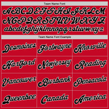 Load image into Gallery viewer, Custom Red White-Black Authentic Throwback Basketball Jersey