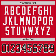 Load image into Gallery viewer, Custom Red Black-White Authentic Throwback Basketball Jersey