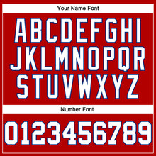 Load image into Gallery viewer, Custom Red White-Royal Mesh Authentic Throwback Football Jersey