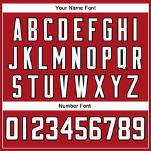 Load image into Gallery viewer, Custom Red White-Black Mesh Authentic Throwback Football Jersey