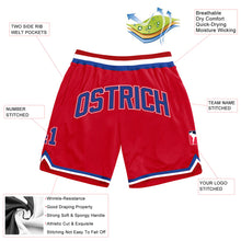 Load image into Gallery viewer, Custom Red Royal-White Authentic Throwback Basketball Shorts