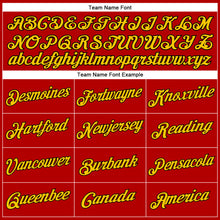 Load image into Gallery viewer, Custom Red Gold Pinstripe Gold-Black Authentic  Basketball Jersey