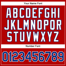 Load image into Gallery viewer, Custom Red White Pinstripe Royal-White Authentic Basketball Jersey