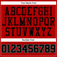 Load image into Gallery viewer, Custom Red White Pinstripe Black-White Authentic Basketball Jersey