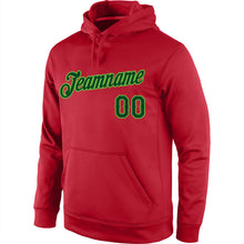 Load image into Gallery viewer, Custom Stitched Red Green-Neon Green Sports Pullover Sweatshirt Hoodie