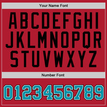 Load image into Gallery viewer, Custom Stitched Red Teal-Black Sports Pullover Sweatshirt Hoodie