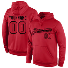 Load image into Gallery viewer, Custom Stitched Red Red-Black Sports Pullover Sweatshirt Hoodie