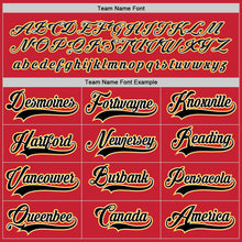 Load image into Gallery viewer, Custom Red Black-Gold Hockey Jersey