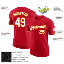 Load image into Gallery viewer, Custom Red White-Gold Performance T-Shirt