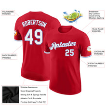 Load image into Gallery viewer, Custom Red White-Light Blue Performance T-Shirt