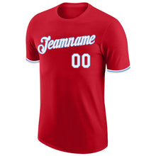 Load image into Gallery viewer, Custom Red White-Light Blue Performance T-Shirt
