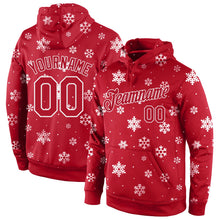 Load image into Gallery viewer, Custom Stitched Red Red-White Christmas 3D Sports Pullover Sweatshirt Hoodie