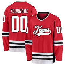 Load image into Gallery viewer, Custom Red White-Gray Hockey Jersey