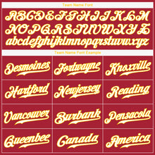 Load image into Gallery viewer, Custom Red Gold-White Christmas 3D Authentic Baseball Jersey