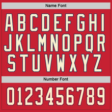 Load image into Gallery viewer, Custom Red Cream-Navy Hockey Jersey