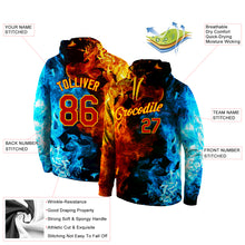 Load image into Gallery viewer, Custom Stitched Red Red-Gold 3D Pattern Design Flame Sports Pullover Sweatshirt Hoodie