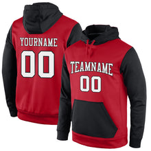 Load image into Gallery viewer, Custom Stitched Red White-Black Sports Pullover Sweatshirt Hoodie