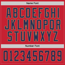 Load image into Gallery viewer, Custom Red Navy-Old Gold Hockey Jersey