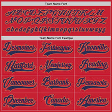 Load image into Gallery viewer, Custom Red Navy-Old Gold Hockey Jersey