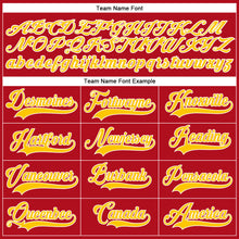 Load image into Gallery viewer, Custom Red Gold-White Authentic Baseball Jersey